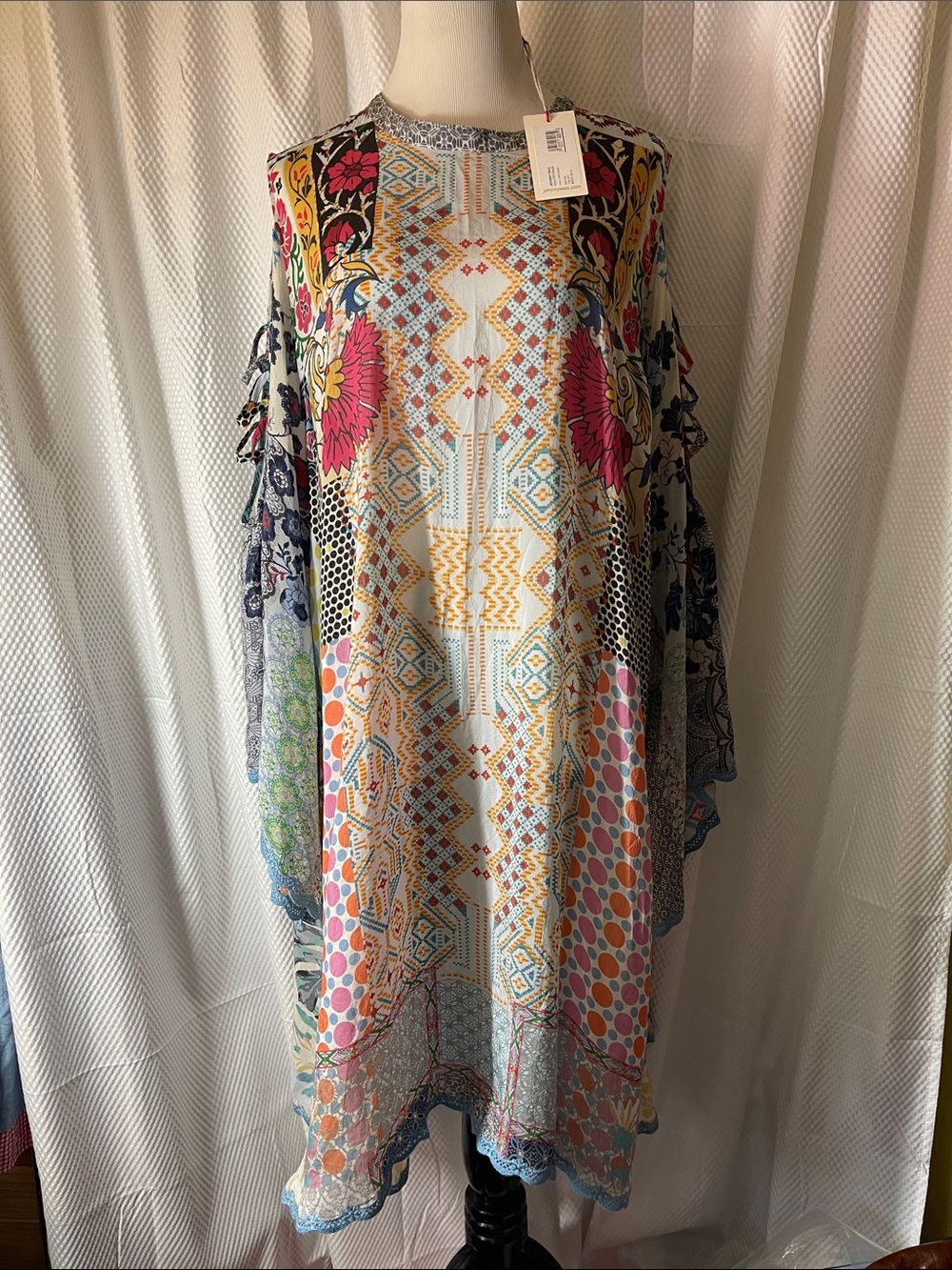 Johnny Was Cahil Tunic Multicolor Floral & Mosaic Dress NWT size XXL